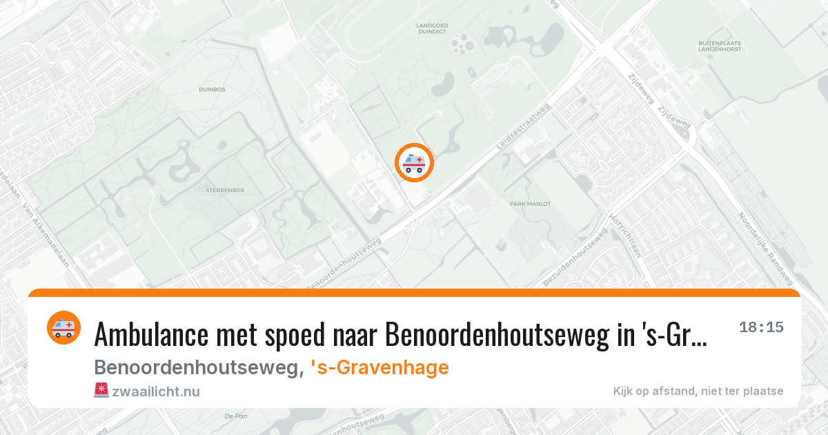 Ambulance met spoed naar Benoordenhoutseweg in 's-Gravenhage — 24 jul 2026