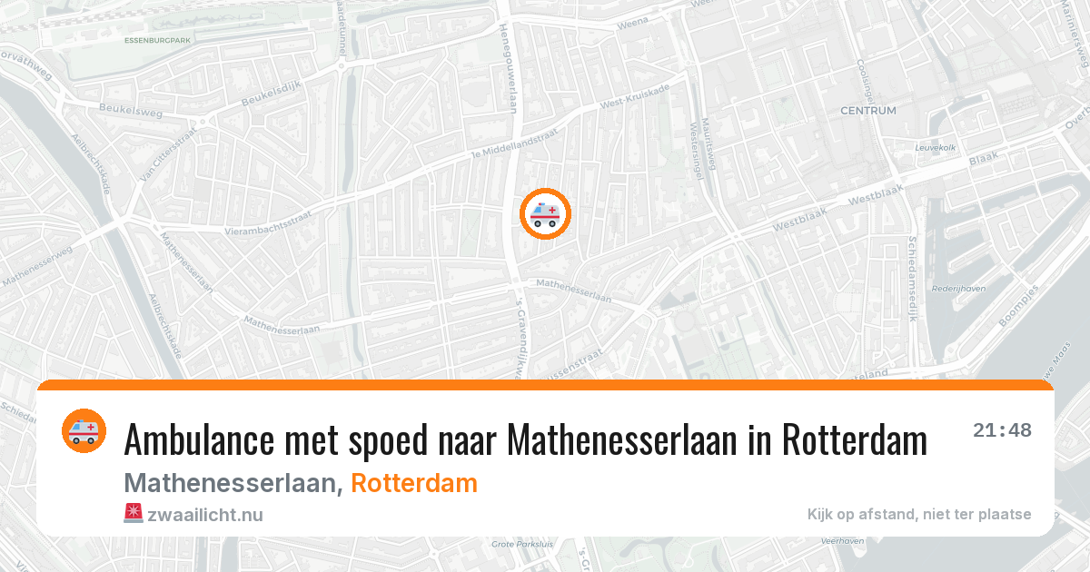 Ambulance met spoed naar Mathenesserlaan in Rotterdam — 12 apr 2026