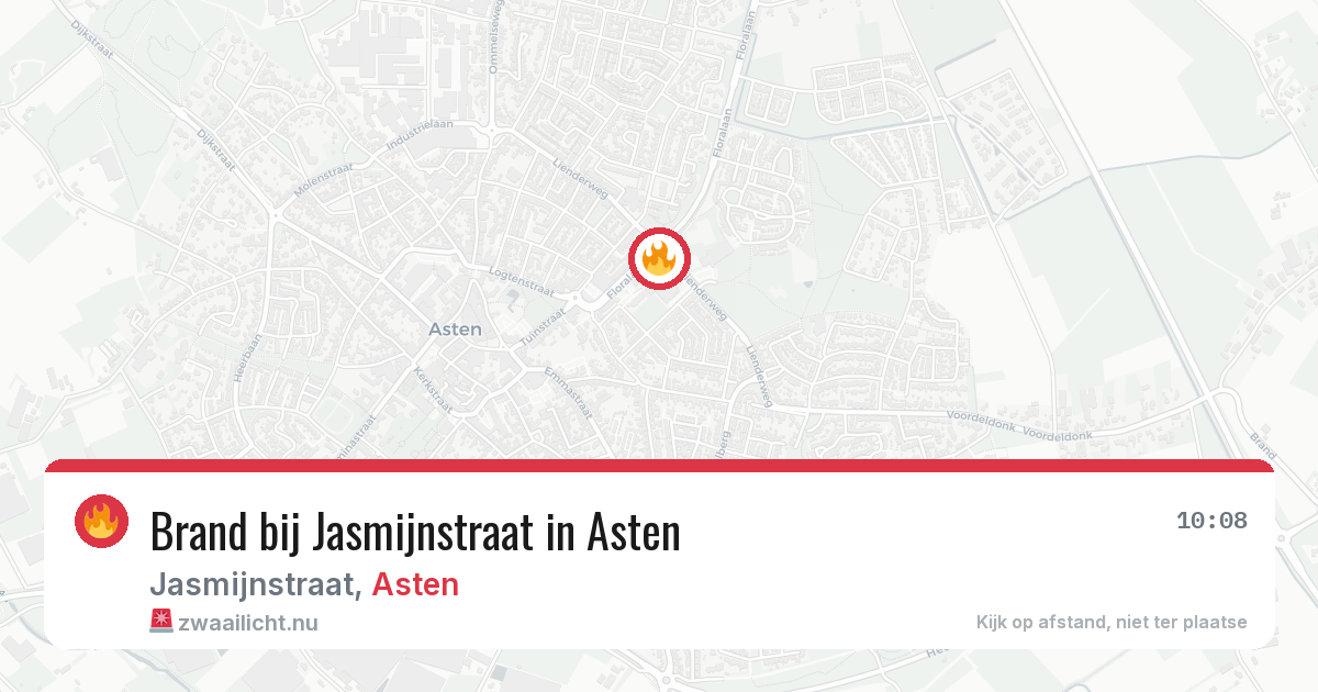 Brand bij Jasmijnstraat in Asten — 21 jul 2026