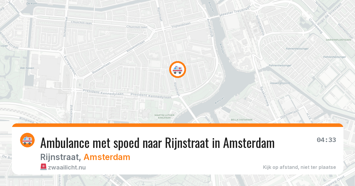Ambulance met spoed naar Rijnstraat in Amsterdam — 18 mei 2026