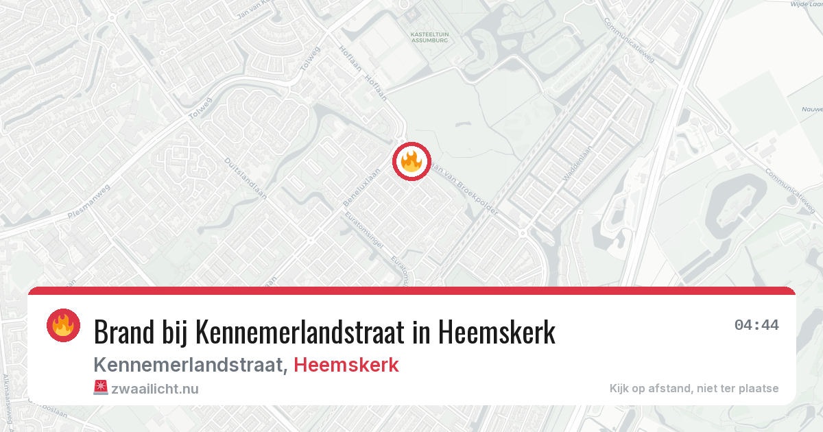 Brand bij Kennemerlandstraat in Heemskerk — 1 apr 2026