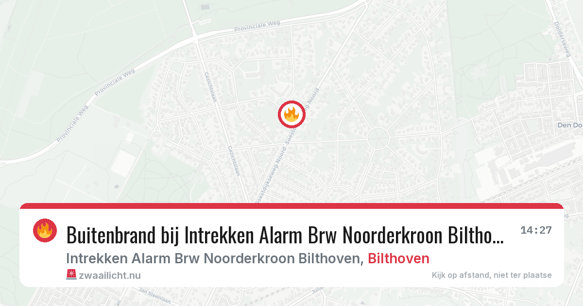 Buitenbrand bij Intrekken Alarm Brw Noorderkroon Bilthoven in Bilthoven — 8 apr 2026