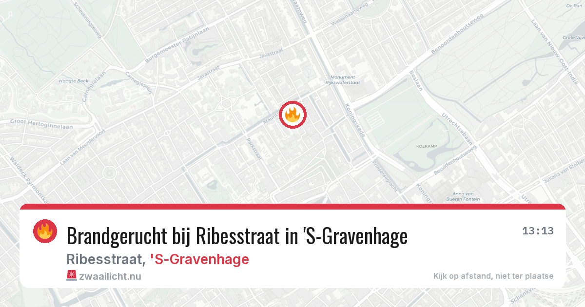 Brandgerucht bij Ribesstraat in 'S-Gravenhage — 19 mrt 2026