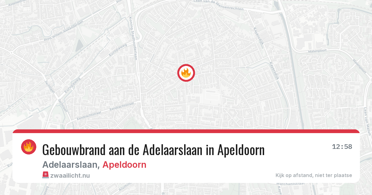 Gebouwbrand aan de Adelaarslaan in Apeldoorn — 17 jul 2026
