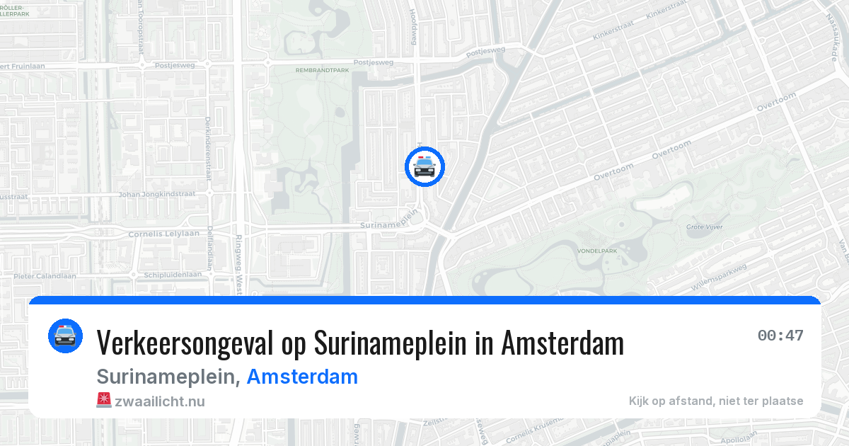 Verkeersongeval op Surinameplein in Amsterdam — 10 jul 2026