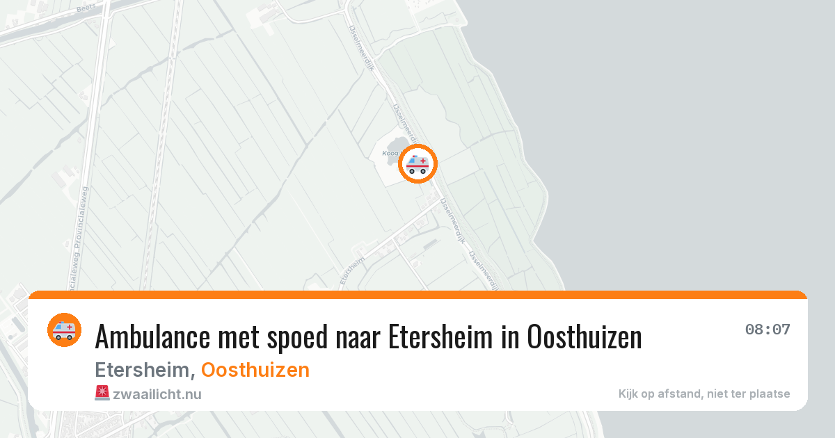 Ambulance met spoed naar Etersheim in Oosthuizen — 7 jul 2026