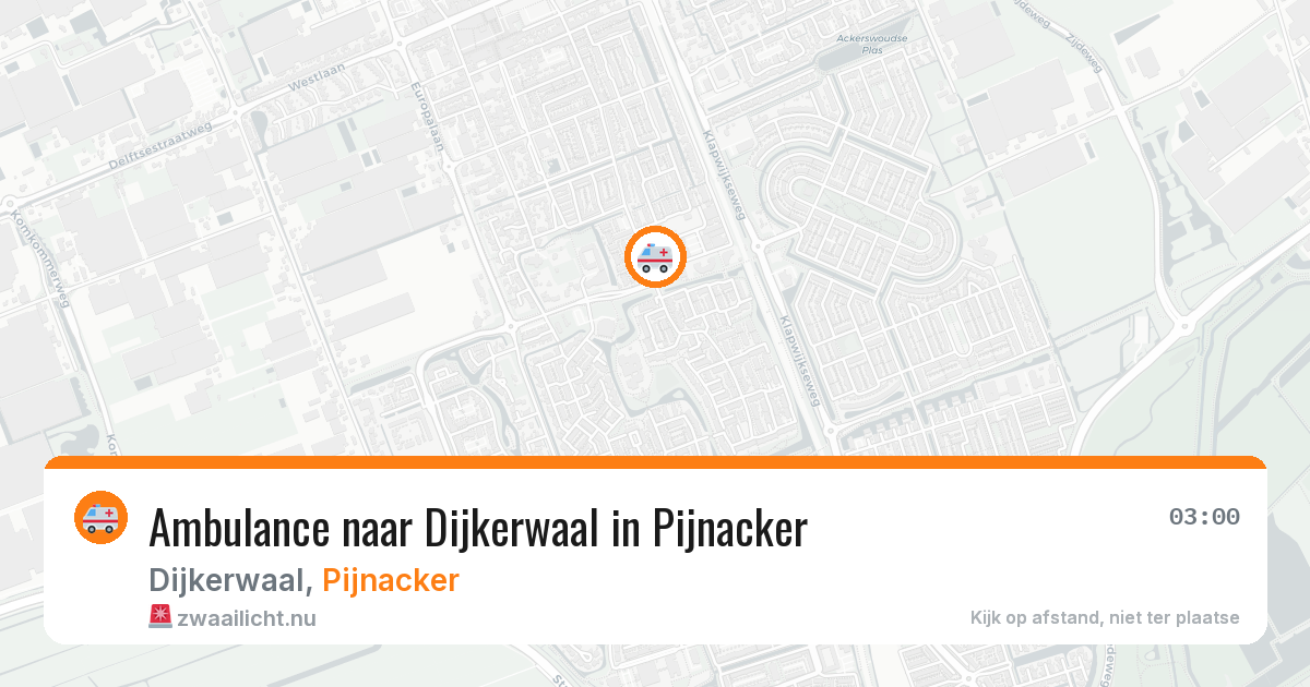 Ambulance naar Dijkerwaal in Pijnacker — 26 jul 2026