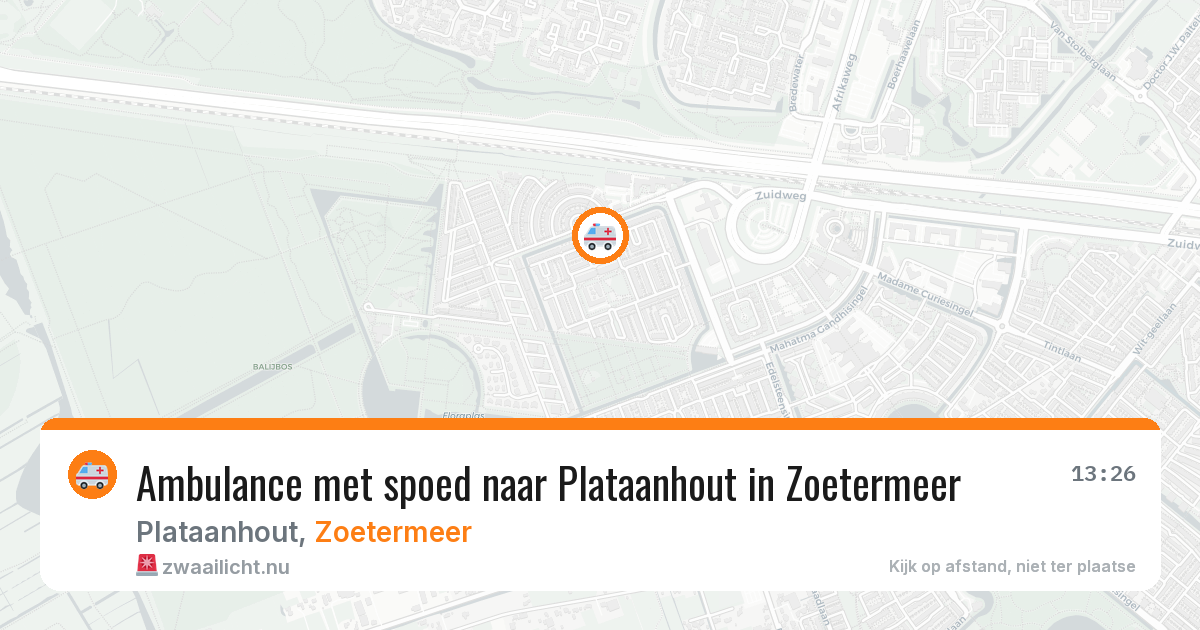 Ambulance met spoed naar Plataanhout in Zoetermeer — 14 jul 2026