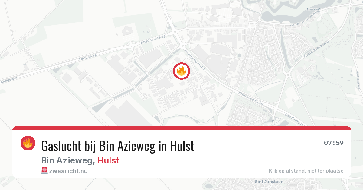 Gaslucht bij Bin Azieweg in Hulst — 8 jun 2026