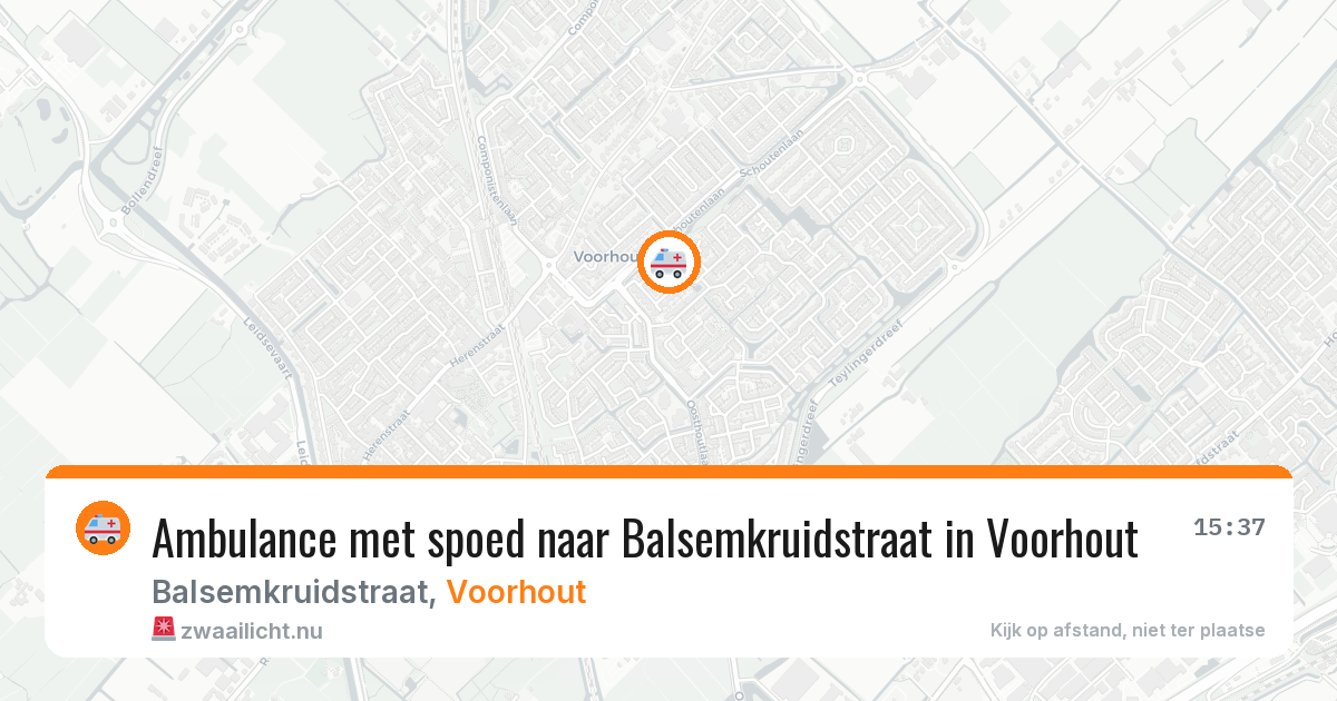 Ambulance met spoed naar Balsemkruidstraat in Voorhout — 20 jul 2026