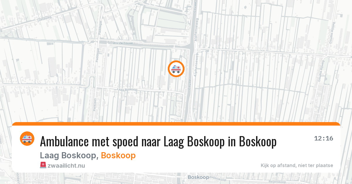 Ambulance met spoed naar Laag Boskoop in Boskoop — 18 jul 2026