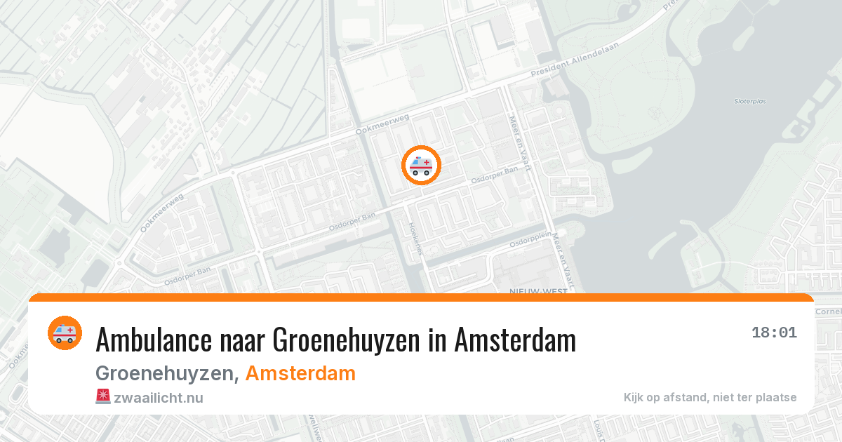 Ambulance naar Groenehuyzen in Amsterdam — 14 mrt 2026