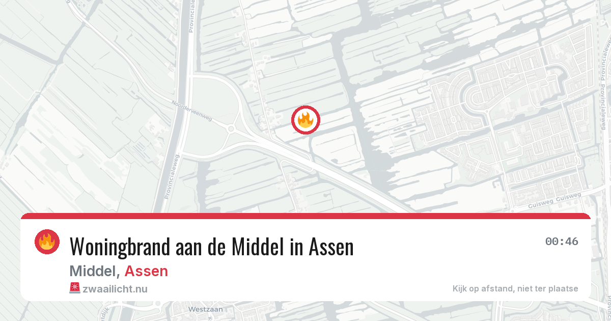 Woningbrand aan de Middel in Assen — 24 jul 2026