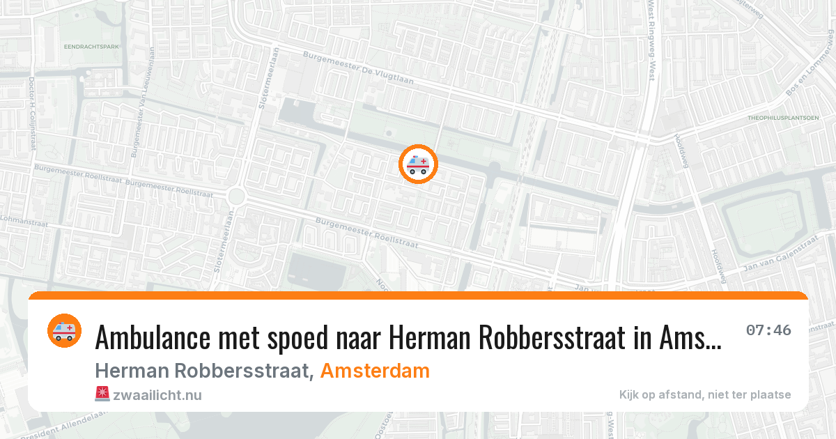 Ambulance met spoed naar Herman Robbersstraat in Amsterdam — 20 jul 2026