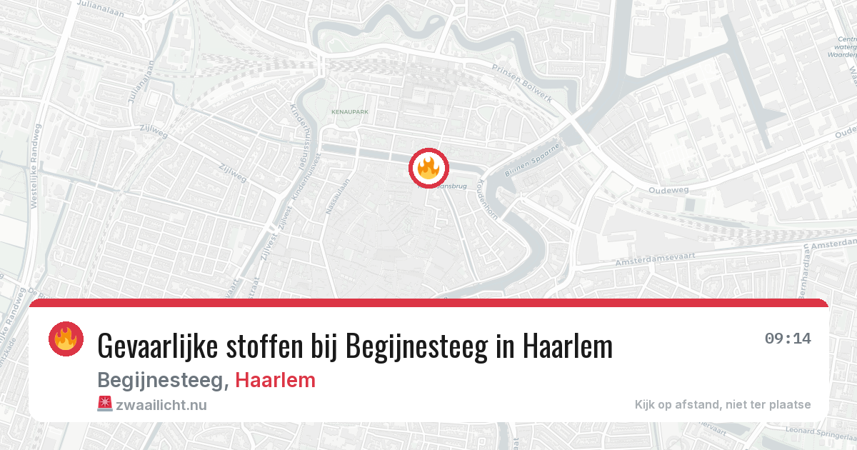 Gevaarlijke stoffen bij Begijnesteeg in Haarlem — 9 jul 2026