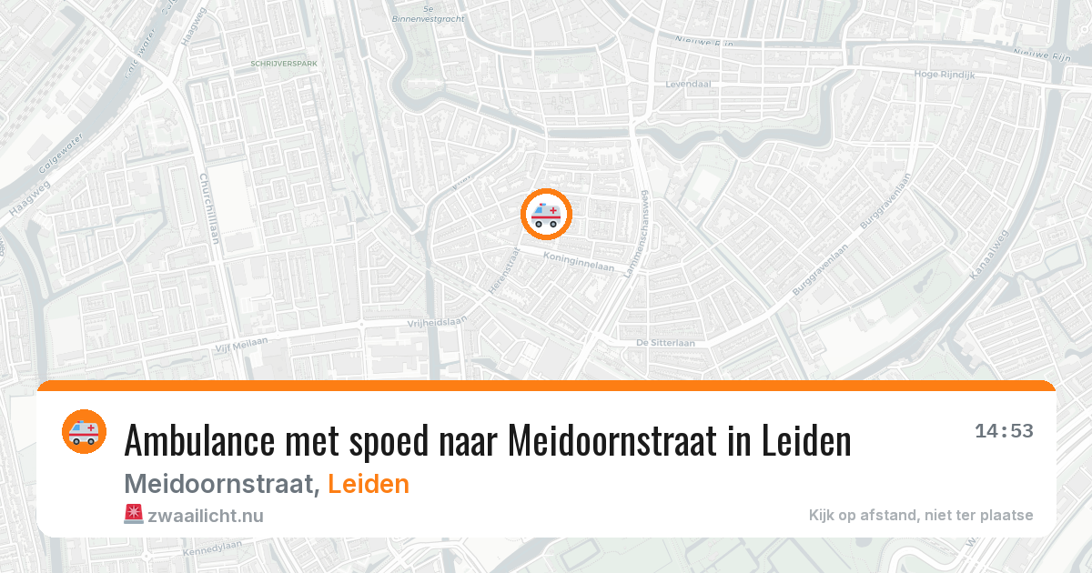 Ambulance met spoed naar Meidoornstraat in Leiden — 15 jun 2026