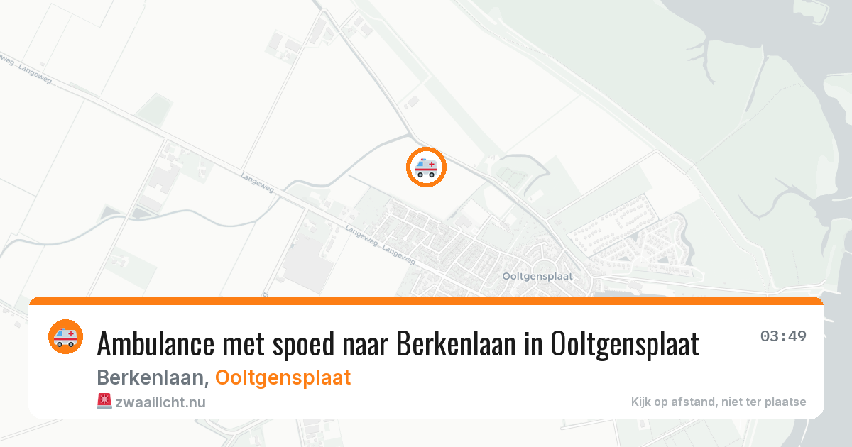 Ambulance met spoed naar Berkenlaan in Ooltgensplaat — 6 jun 2026