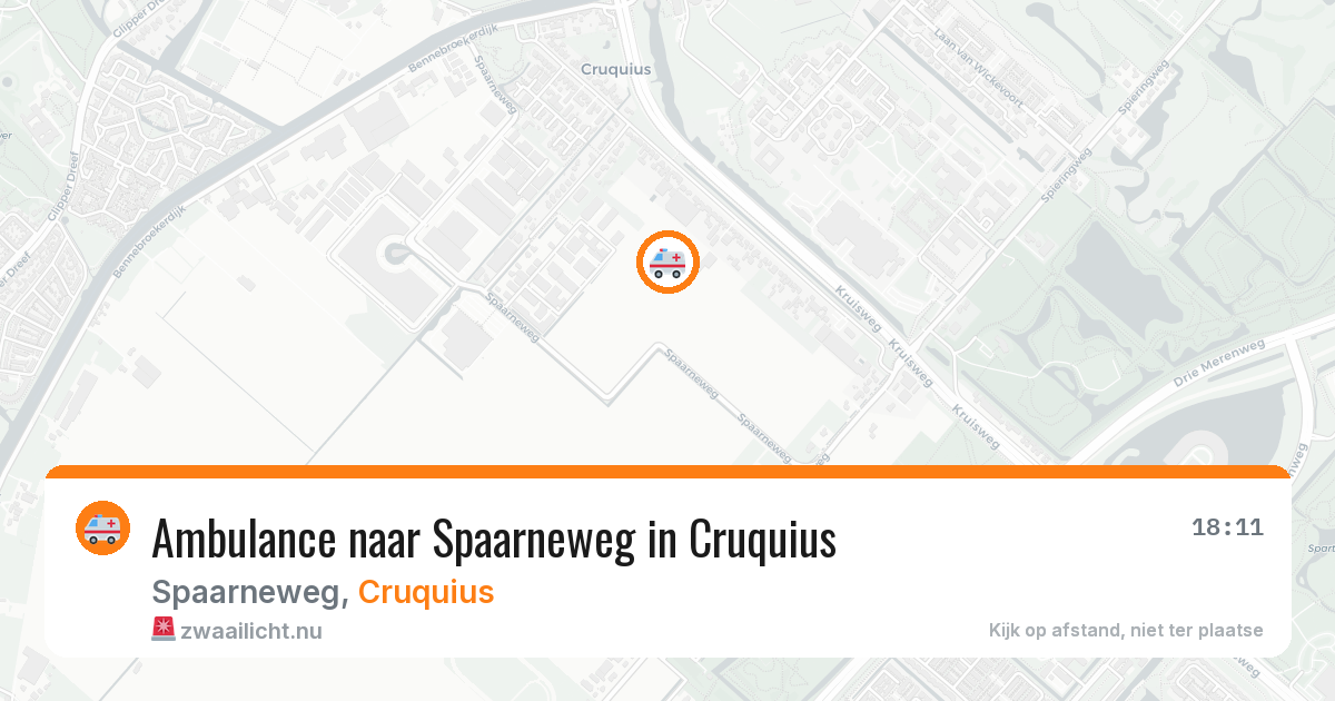 Ambulance naar Spaarneweg in Cruquius — 16 jul 2026