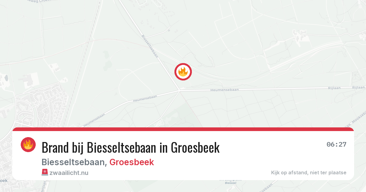 Brand bij Biesseltsebaan in Groesbeek — 17 jul 2026