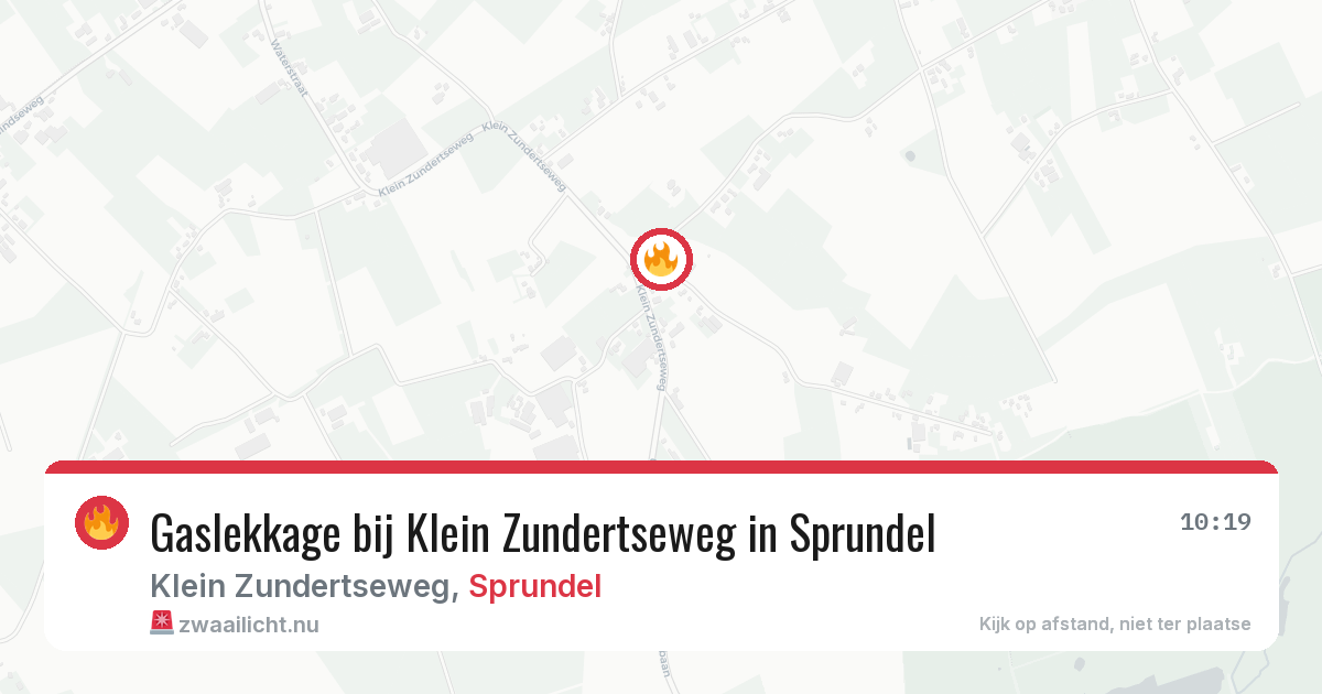 Gaslekkage bij Klein Zundertseweg in Sprundel — 4 jun 2026