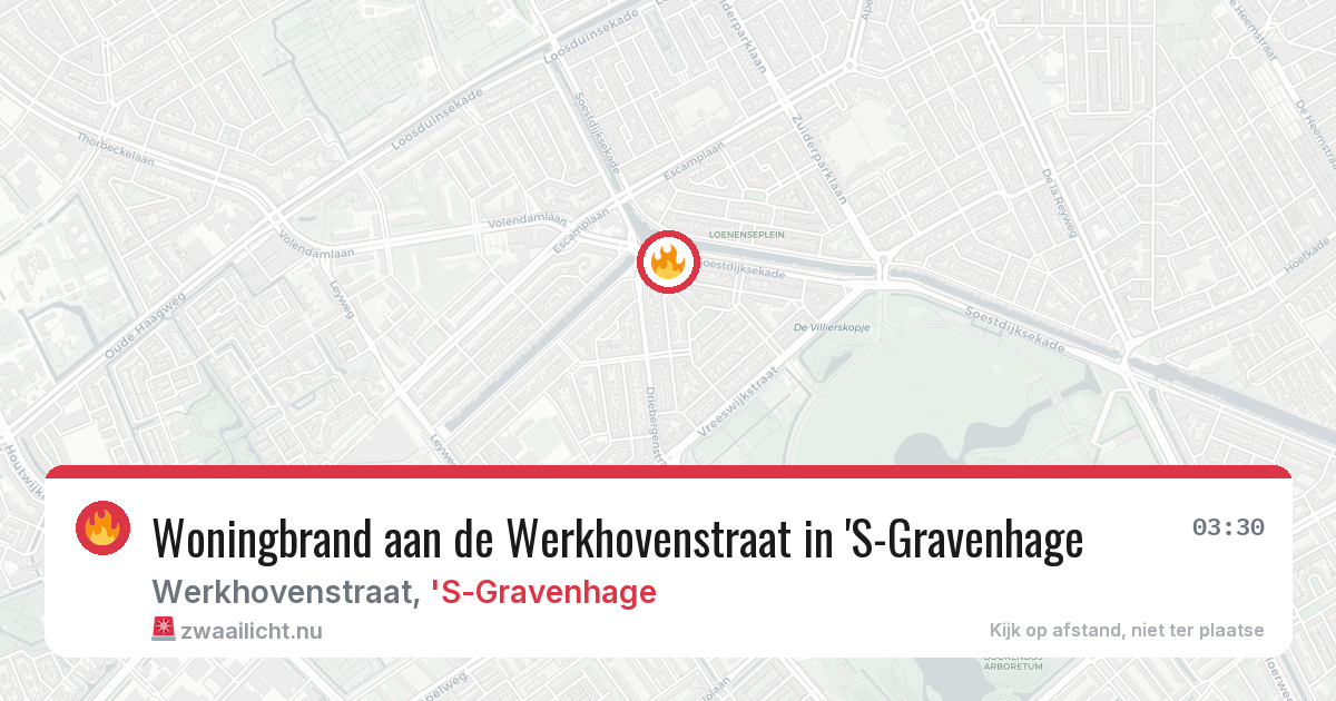Woningbrand aan de Werkhovenstraat in 'S-Gravenhage — 13 apr 2026