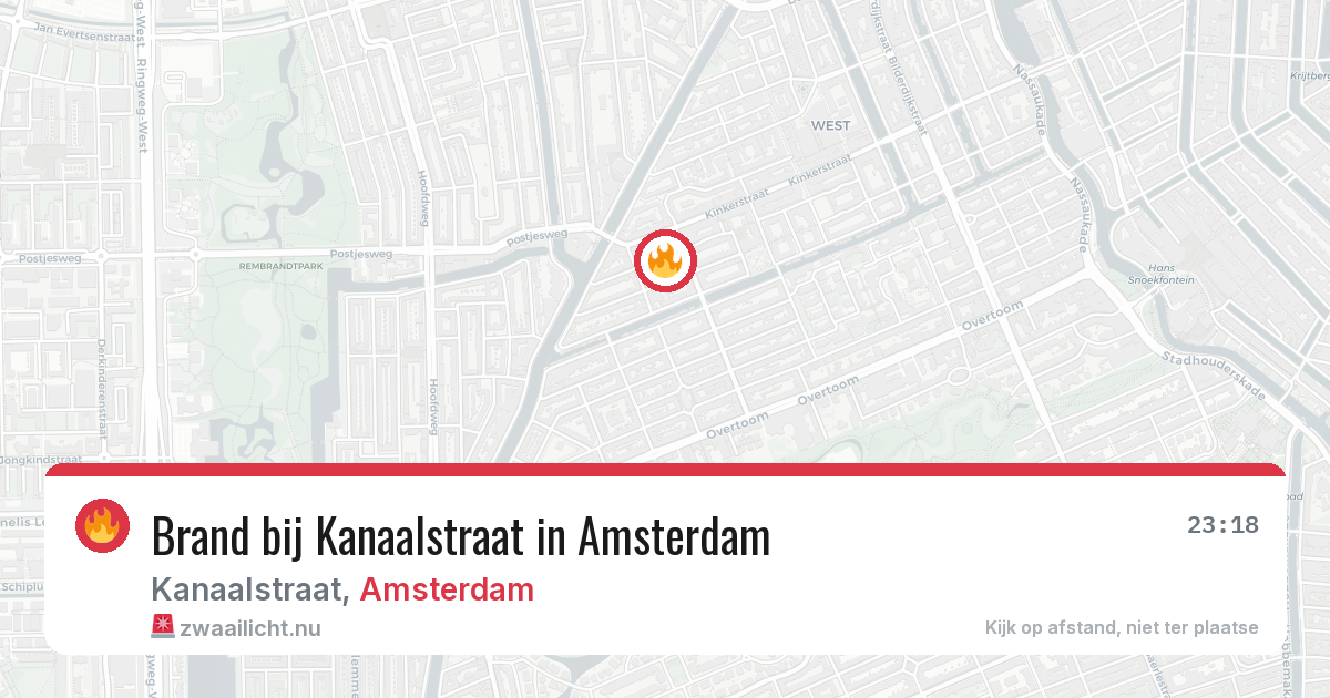 Brand bij Kanaalstraat in Amsterdam — 11 apr 2026