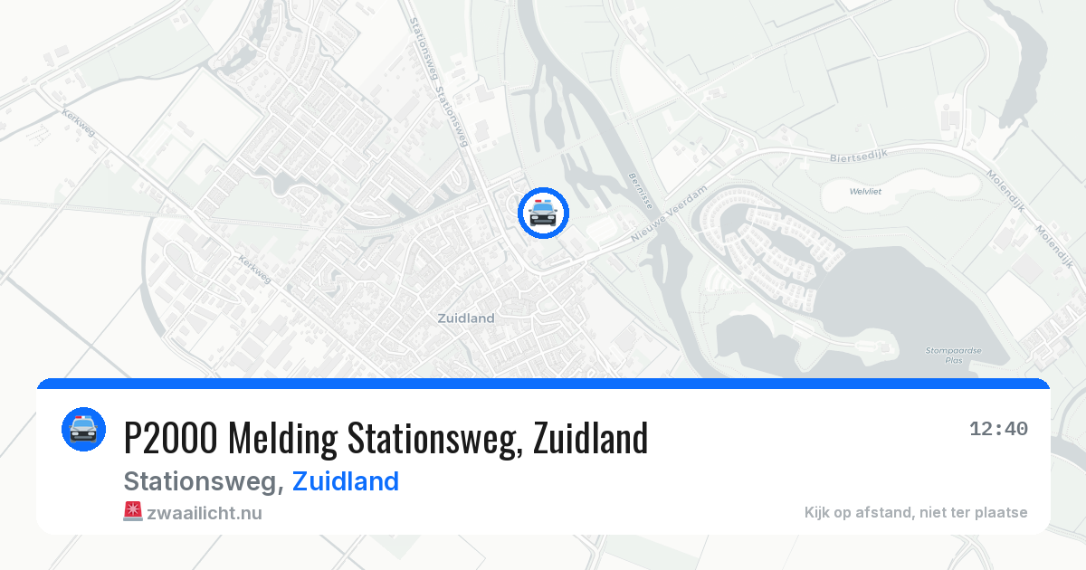 P2000 Melding Stationsweg, Zuidland — 12 jul 2026