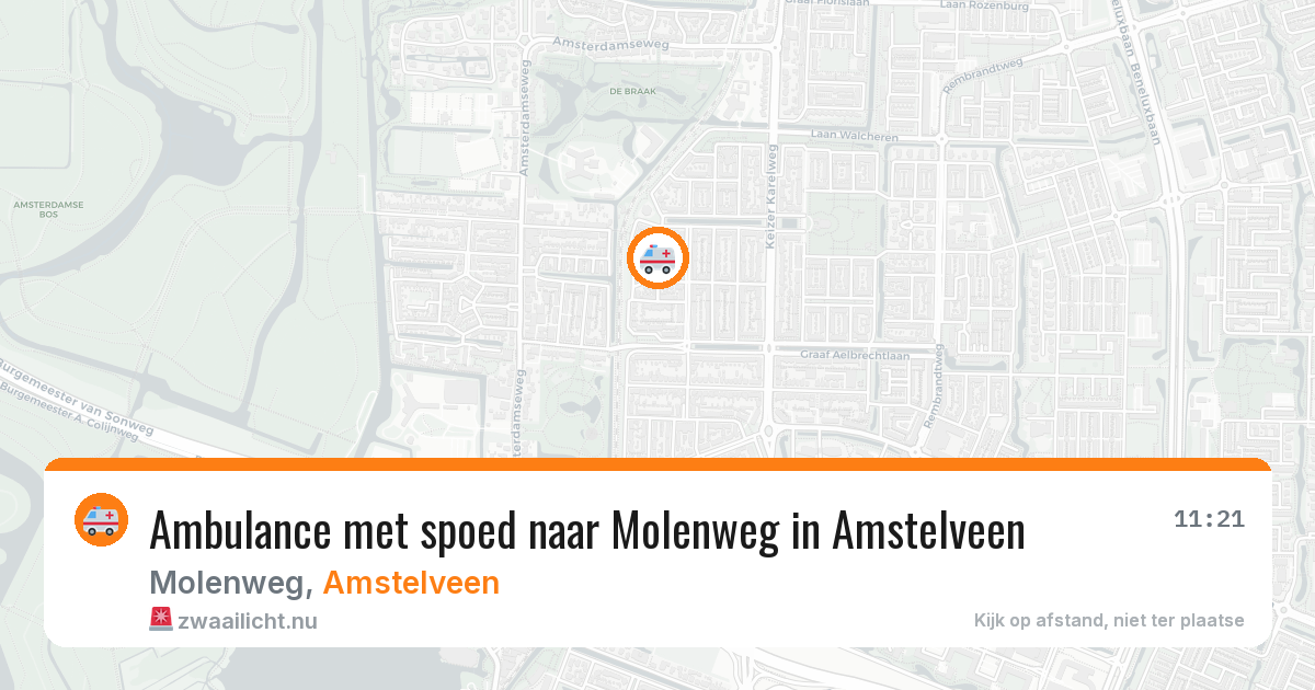 Ambulance met spoed naar Molenweg in Amstelveen — 1 apr 2026