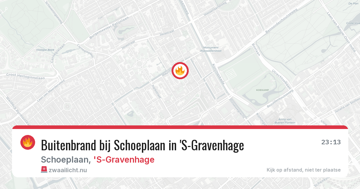 Buitenbrand bij Schoeplaan in 'S-Gravenhage — 4 apr 2026