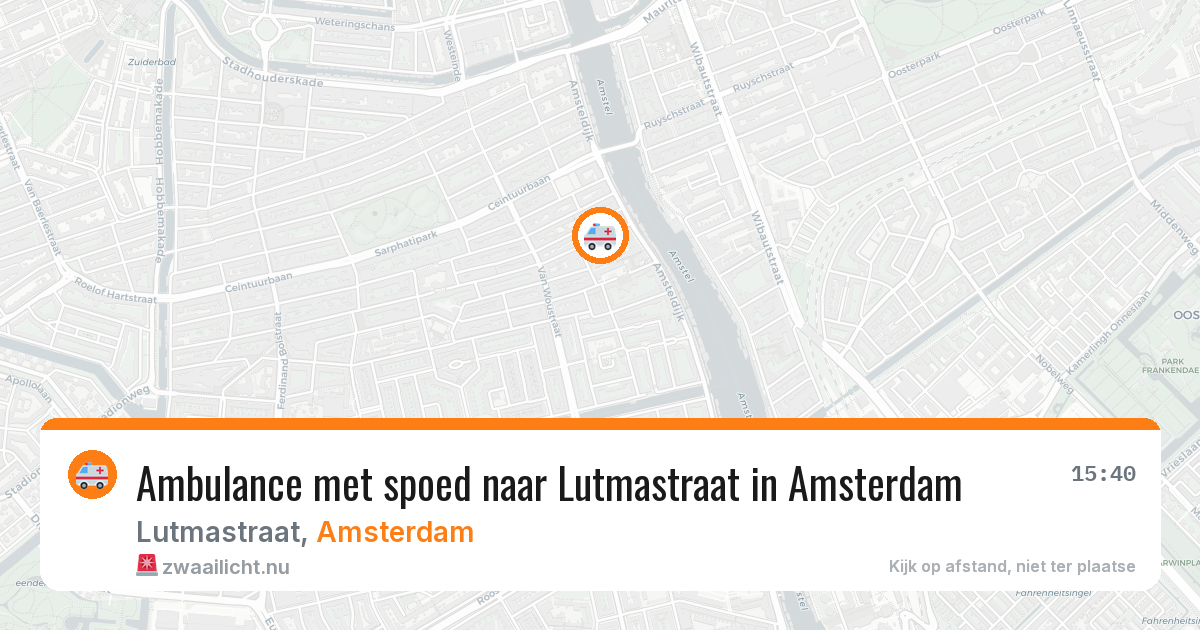 Ambulance met spoed naar Lutmastraat in Amsterdam — 22 mrt 2026