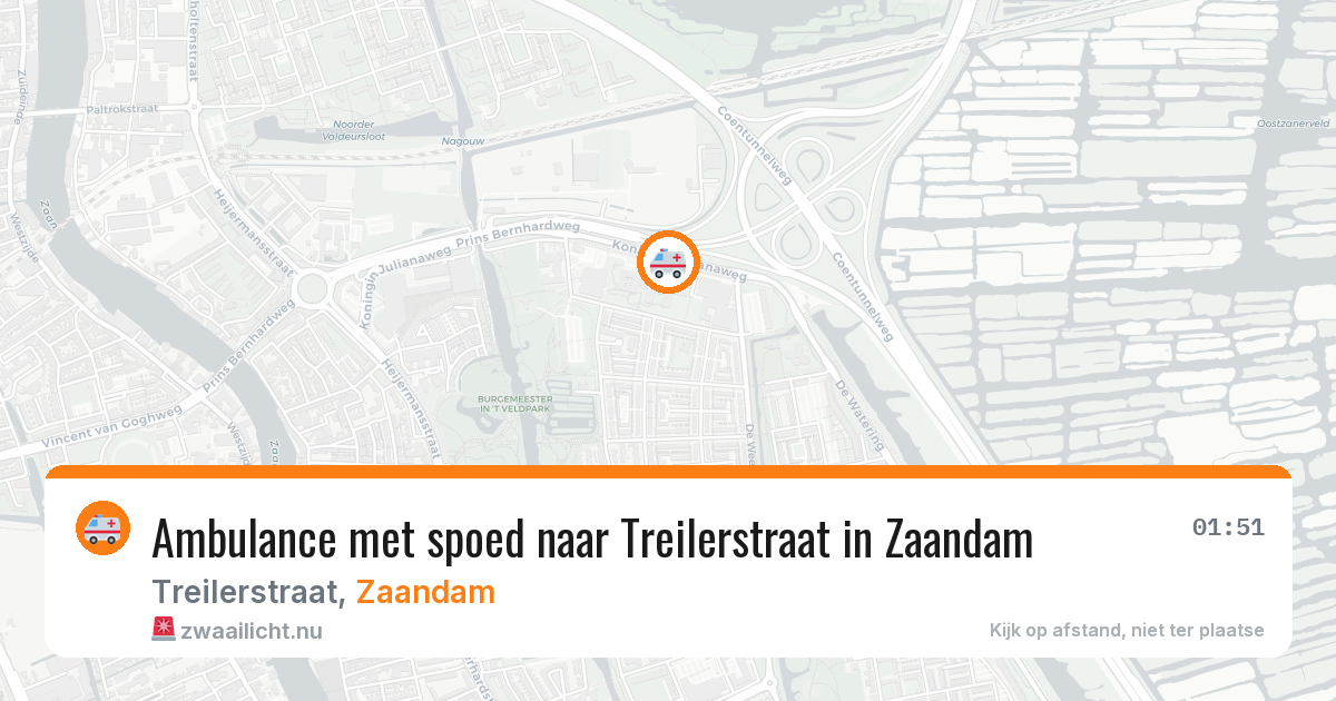 Ambulance met spoed naar Treilerstraat in Zaandam — 19 jul 2026