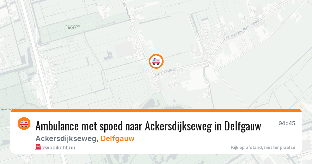 Ambulance met spoed naar Ackersdijkseweg in Delfgauw — 22 apr 2026