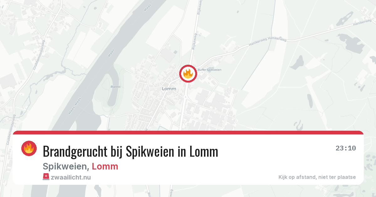 Brandgerucht bij Spikweien in Lomm — 28 apr 2026