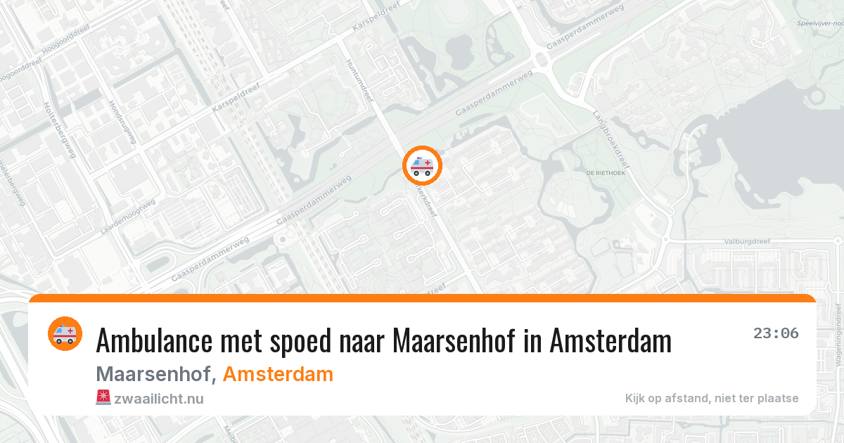 Ambulance met spoed naar Maarsenhof in Amsterdam — 25 mrt 2026