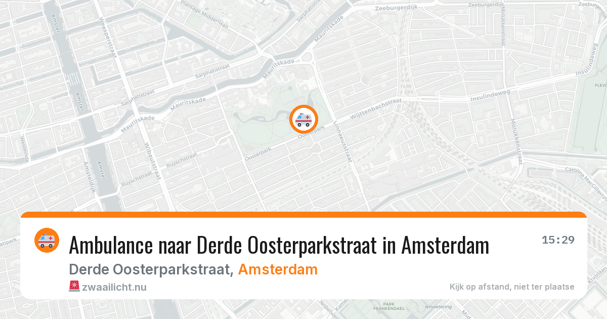 Ambulance naar Derde Oosterparkstraat in Amsterdam — 29 mei 2026