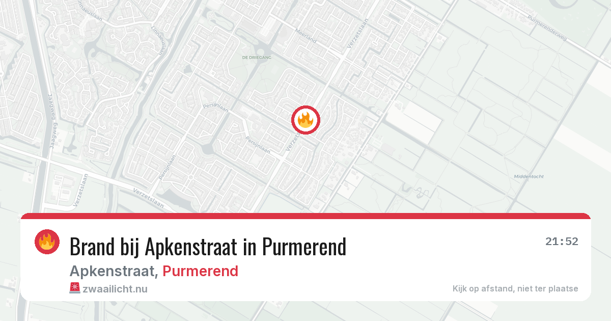 Brand bij Apkenstraat in Purmerend — 22 mei 2026