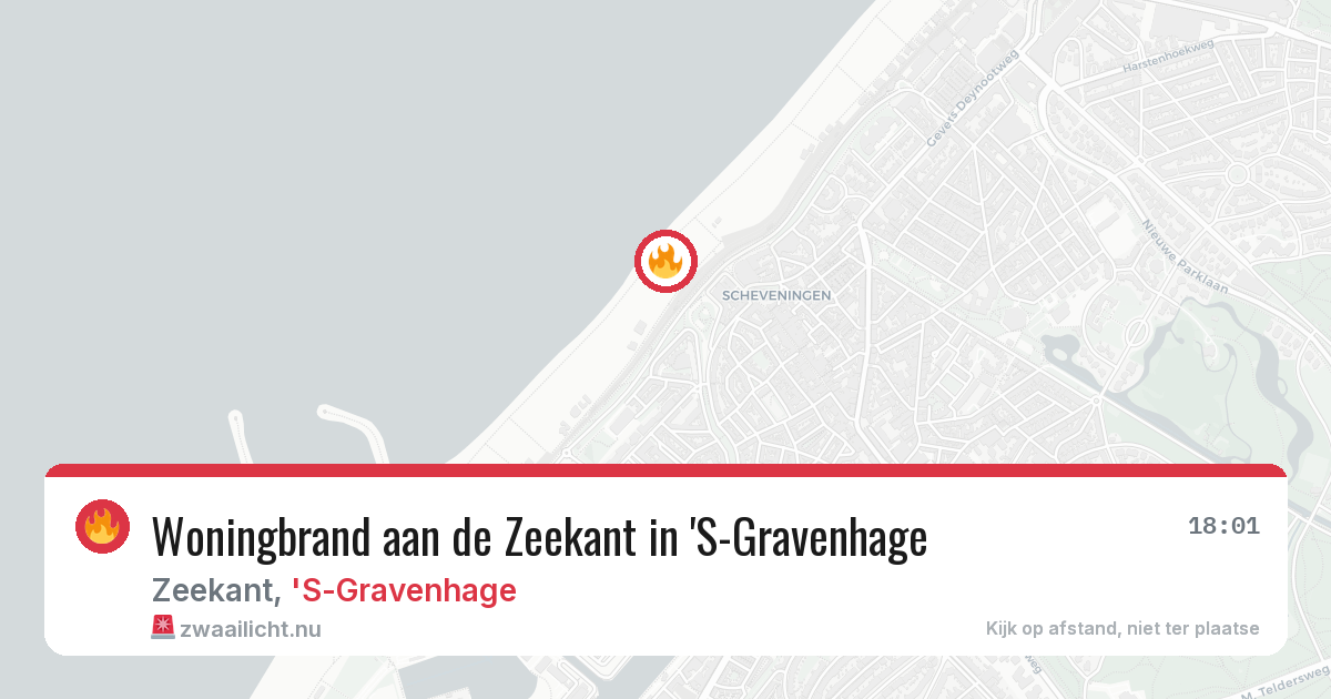 Woningbrand aan de Zeekant in 'S-Gravenhage — 18 jul 2026