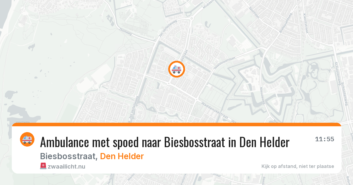 Ambulance met spoed naar Biesbosstraat in Den Helder — 16 mrt 2026