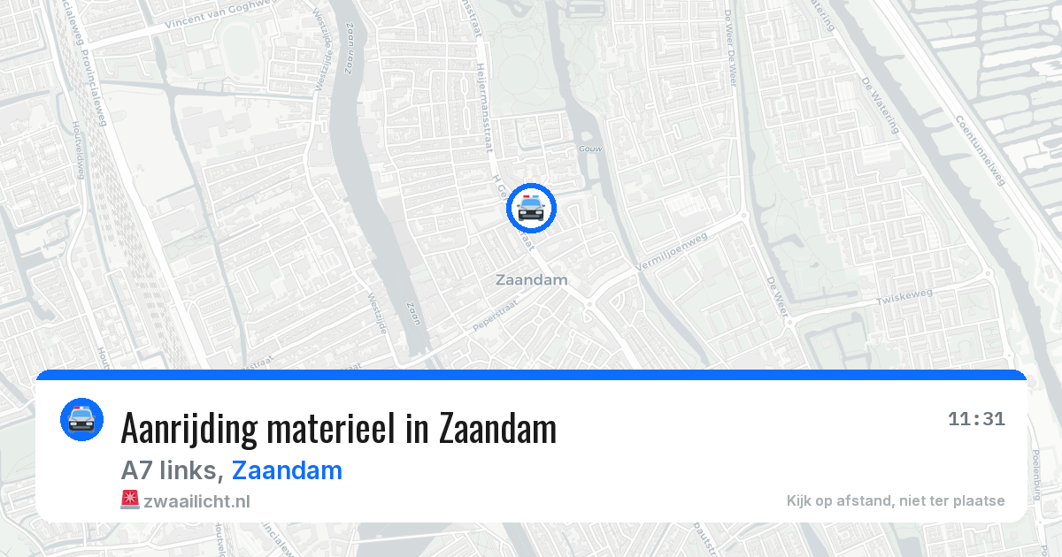 Aanrijding materieel in Zaandam — 27 jul 2026