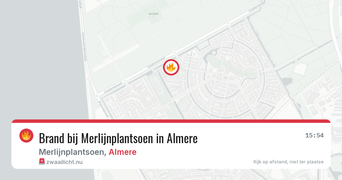 Brand bij Merlijnplantsoen in Almere — 19 mei 2026