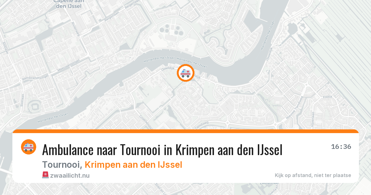 Ambulance naar Tournooi in Krimpen aan den IJssel — 16 jul 2026