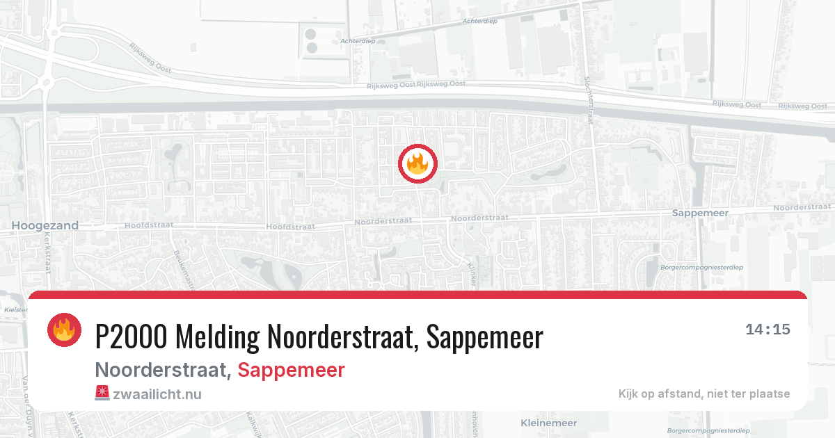 P2000 Melding Noorderstraat, Sappemeer — 26 jul 2026
