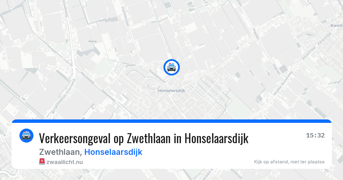 Verkeersongeval op Zwethlaan in Honselaarsdijk — 17 jul 2026
