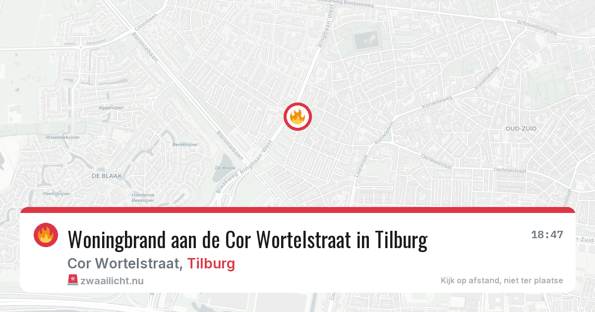 Woningbrand aan de Cor Wortelstraat in Tilburg — 14 mei 2026