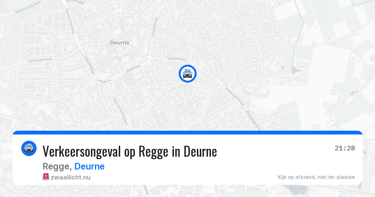 Verkeersongeval op Regge in Deurne — 10 jul 2026