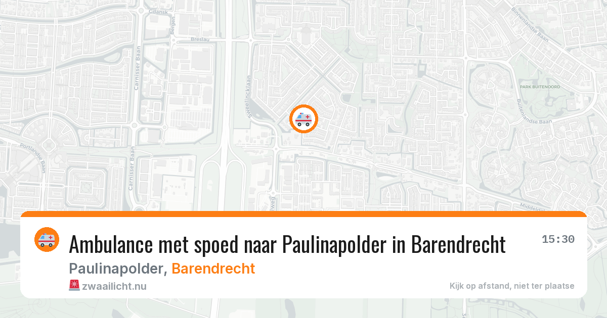 Ambulance met spoed naar Paulinapolder in Barendrecht — 25 jul 2026