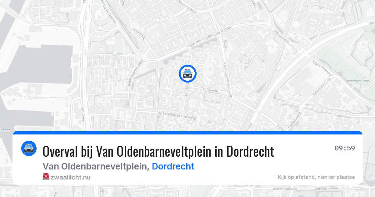 Overval bij Van Oldenbarneveltplein in Dordrecht — 18 jul 2026