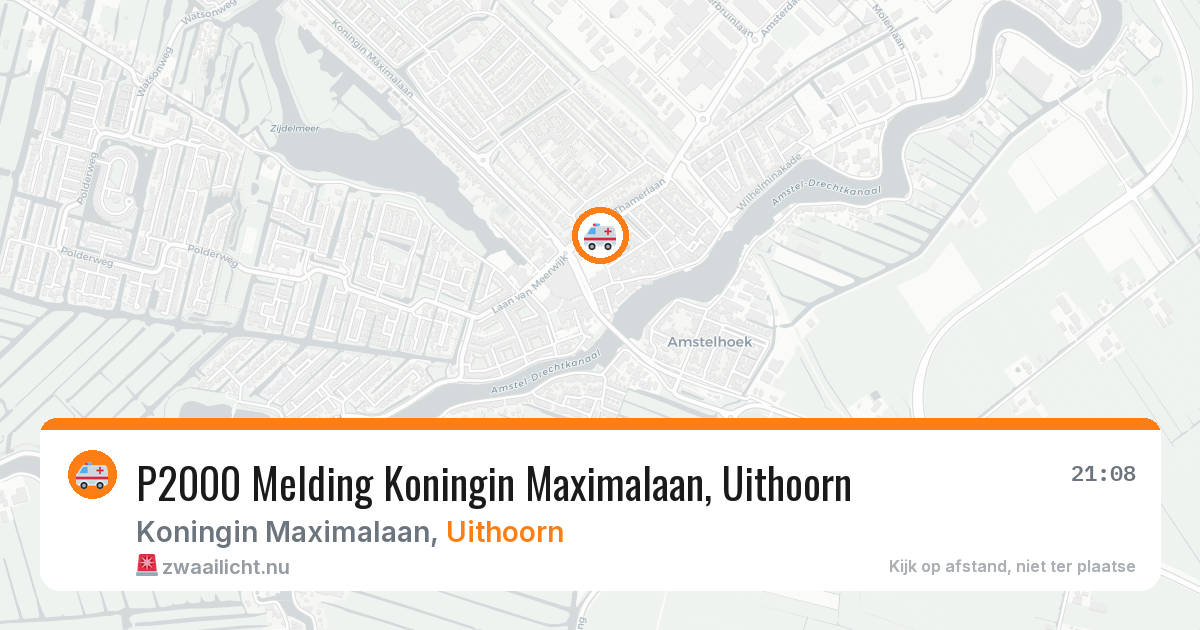 P2000 Melding Koningin Maximalaan, Uithoorn — 29 mei 2026