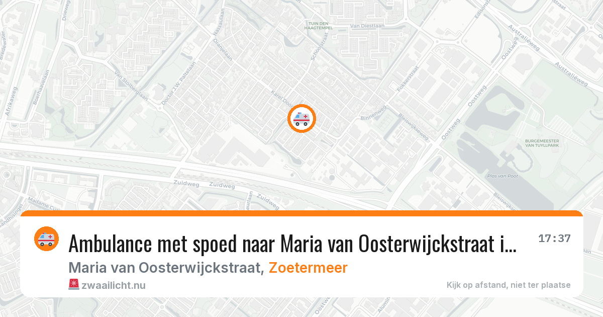 Ambulance met spoed naar Maria van Oosterwijckstraat in Zoetermeer — 12 jul 2026