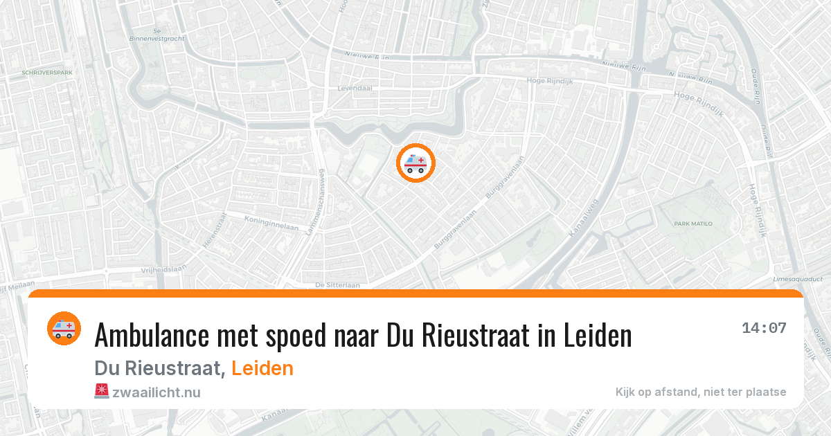 Ambulance met spoed naar Du Rieustraat in Leiden — 23 jul 2026